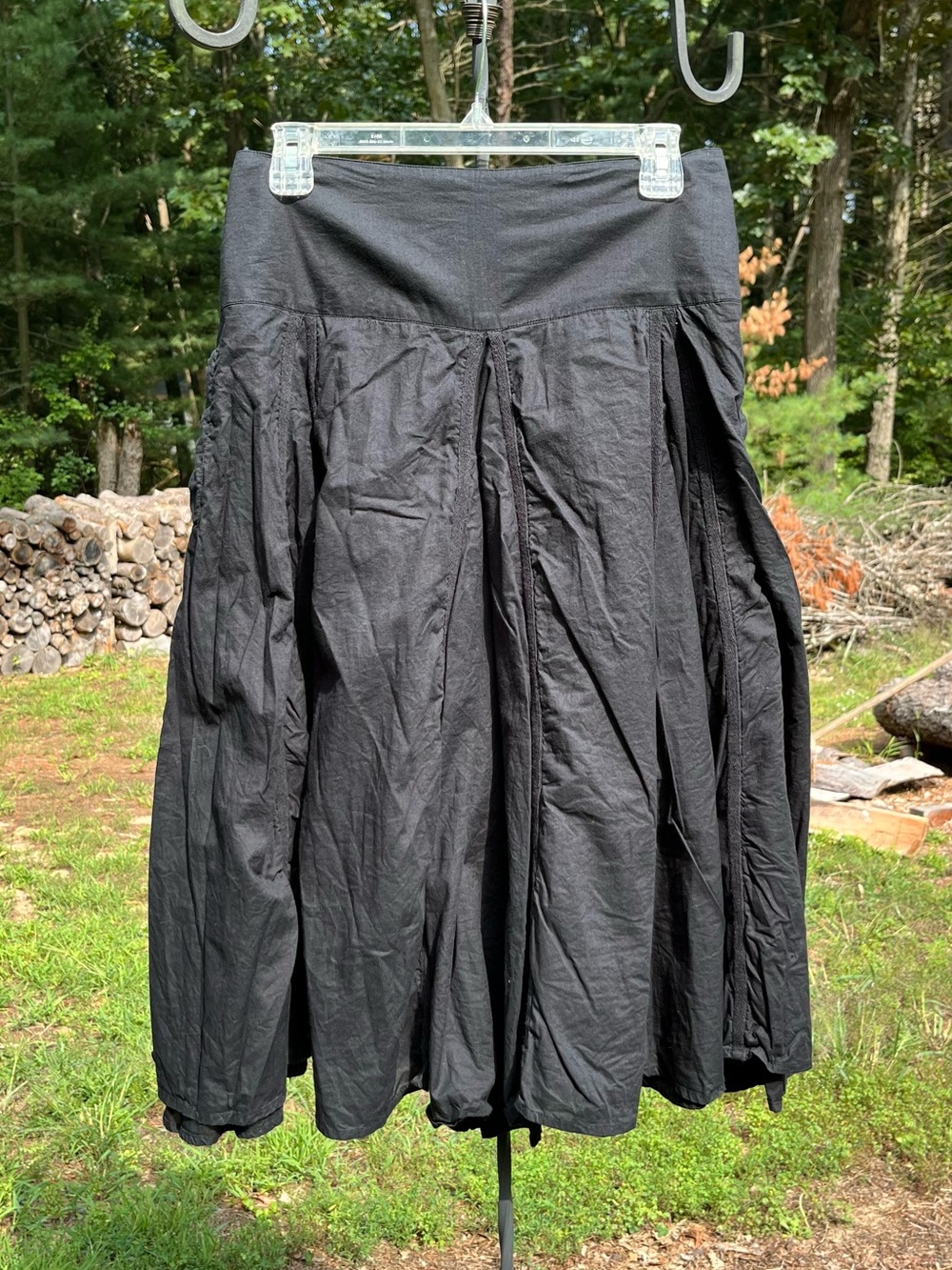 Y2K Grace Elements Witchy Full Cotton Midi Skirt Black Size 14 Fairy Boho Fall